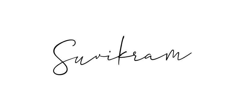 Allison_Script is a professional signature style that is perfect for those who want to add a touch of class to their signature. It is also a great choice for those who want to make their signature more unique. Get Suvikram name to fancy signature for free. Suvikram signature style 2 images and pictures png