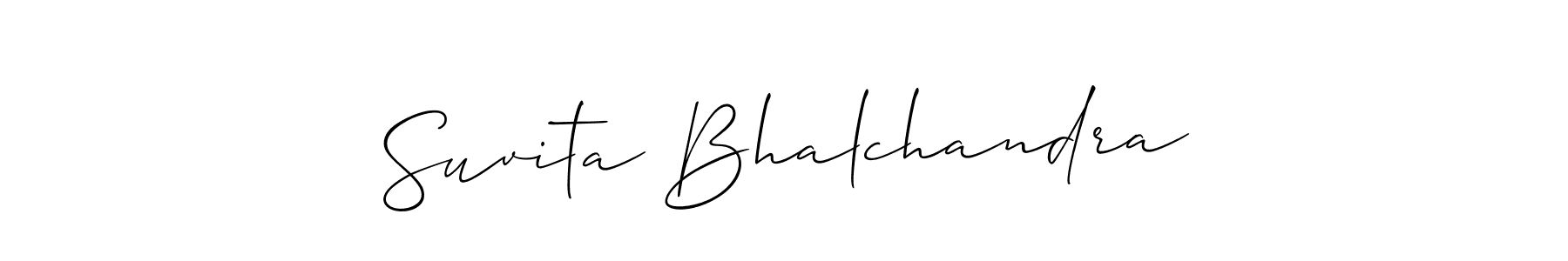 The best way (Allison_Script) to make a short signature is to pick only two or three words in your name. The name Suvita Bhalchandra include a total of six letters. For converting this name. Suvita Bhalchandra signature style 2 images and pictures png