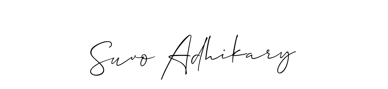 Create a beautiful signature design for name Suvo Adhikary. With this signature (Allison_Script) fonts, you can make a handwritten signature for free. Suvo Adhikary signature style 2 images and pictures png