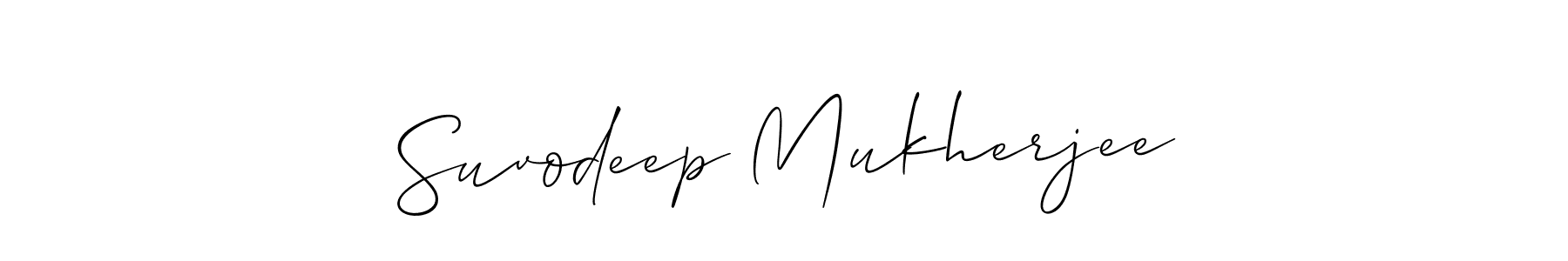 It looks lik you need a new signature style for name Suvodeep Mukherjee. Design unique handwritten (Allison_Script) signature with our free signature maker in just a few clicks. Suvodeep Mukherjee signature style 2 images and pictures png