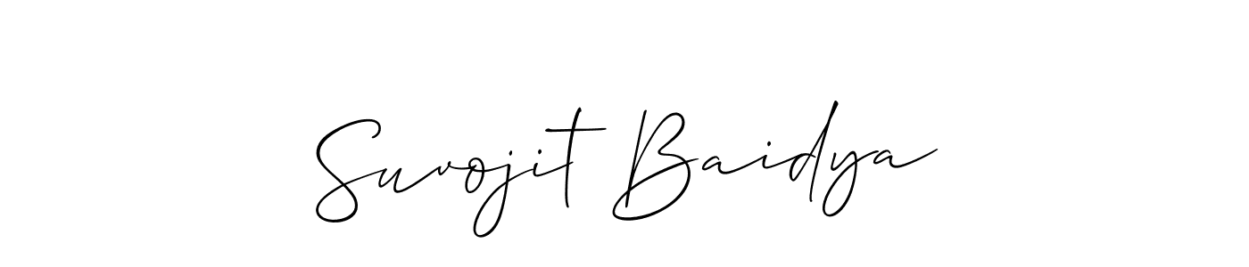 Create a beautiful signature design for name Suvojit Baidya. With this signature (Allison_Script) fonts, you can make a handwritten signature for free. Suvojit Baidya signature style 2 images and pictures png