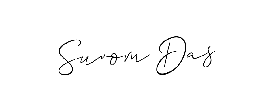 Allison_Script is a professional signature style that is perfect for those who want to add a touch of class to their signature. It is also a great choice for those who want to make their signature more unique. Get Suvom Das name to fancy signature for free. Suvom Das signature style 2 images and pictures png