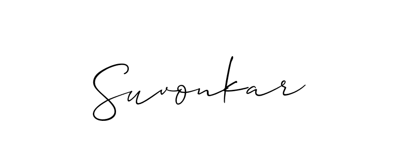 Also we have Suvonkar name is the best signature style. Create professional handwritten signature collection using Allison_Script autograph style. Suvonkar signature style 2 images and pictures png