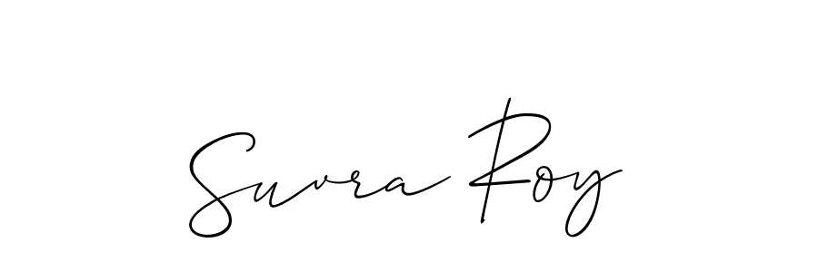 Make a beautiful signature design for name Suvra Roy. With this signature (Allison_Script) style, you can create a handwritten signature for free. Suvra Roy signature style 2 images and pictures png