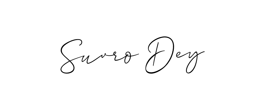 Design your own signature with our free online signature maker. With this signature software, you can create a handwritten (Allison_Script) signature for name Suvro Dey. Suvro Dey signature style 2 images and pictures png
