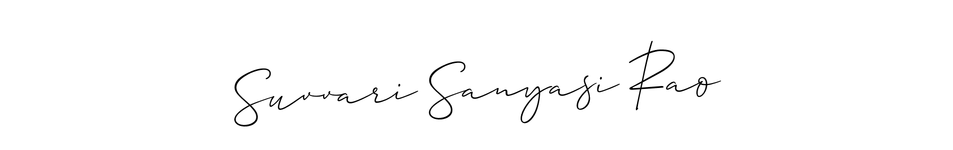 Allison_Script is a professional signature style that is perfect for those who want to add a touch of class to their signature. It is also a great choice for those who want to make their signature more unique. Get Suvvari Sanyasi Rao name to fancy signature for free. Suvvari Sanyasi Rao signature style 2 images and pictures png