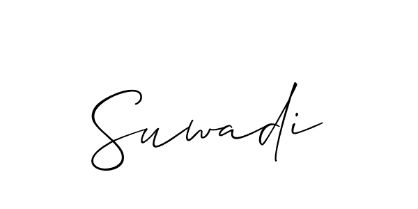 Design your own signature with our free online signature maker. With this signature software, you can create a handwritten (Allison_Script) signature for name Suwadi. Suwadi signature style 2 images and pictures png
