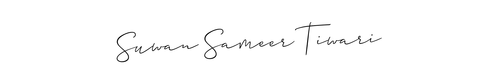 Also we have Suwan Sameer Tiwari name is the best signature style. Create professional handwritten signature collection using Allison_Script autograph style. Suwan Sameer Tiwari signature style 2 images and pictures png