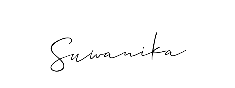 How to make Suwanika name signature. Use Allison_Script style for creating short signs online. This is the latest handwritten sign. Suwanika signature style 2 images and pictures png