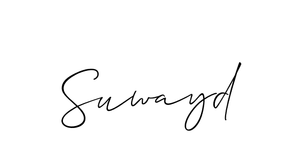 Use a signature maker to create a handwritten signature online. With this signature software, you can design (Allison_Script) your own signature for name Suwayd. Suwayd signature style 2 images and pictures png