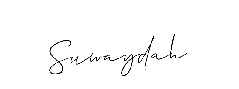 Use a signature maker to create a handwritten signature online. With this signature software, you can design (Allison_Script) your own signature for name Suwaydah. Suwaydah signature style 2 images and pictures png