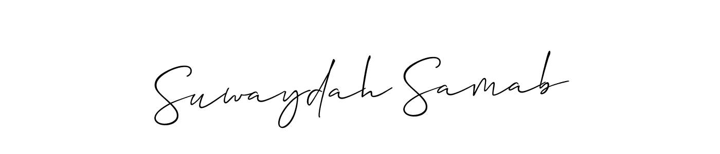 Suwaydah Samab stylish signature style. Best Handwritten Sign (Allison_Script) for my name. Handwritten Signature Collection Ideas for my name Suwaydah Samab. Suwaydah Samab signature style 2 images and pictures png