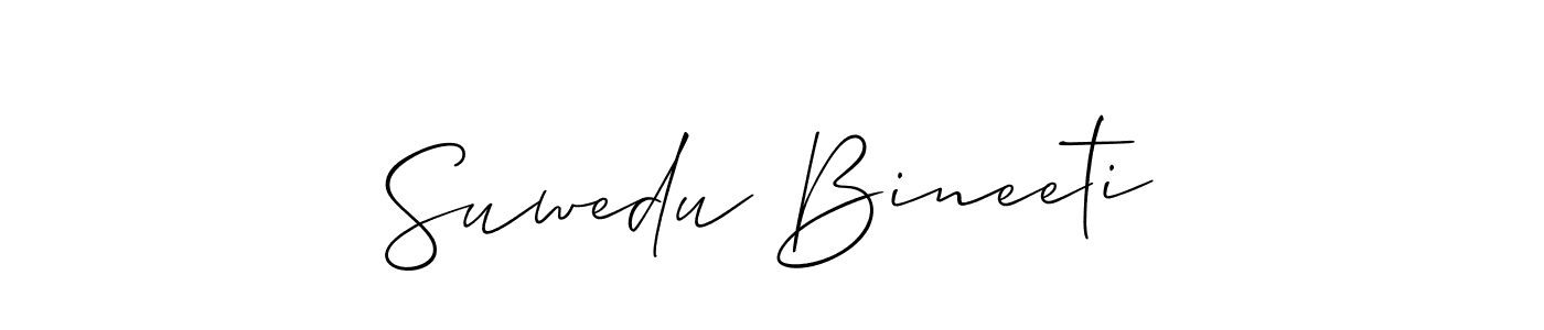 Also we have Suwedu Bineeti name is the best signature style. Create professional handwritten signature collection using Allison_Script autograph style. Suwedu Bineeti signature style 2 images and pictures png