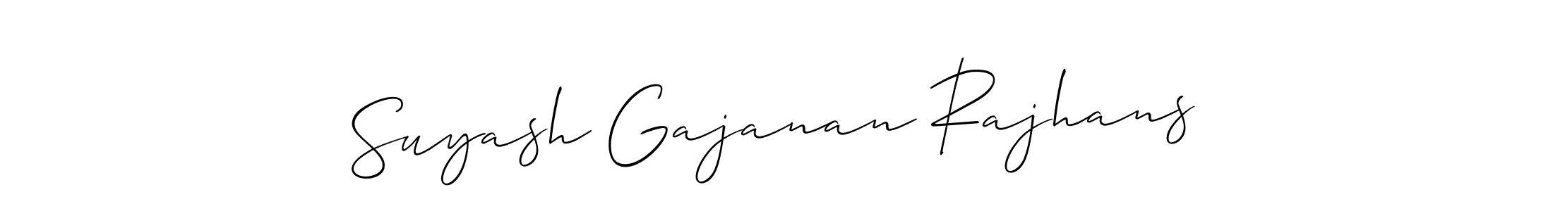 Also You can easily find your signature by using the search form. We will create Suyash Gajanan Rajhans name handwritten signature images for you free of cost using Allison_Script sign style. Suyash Gajanan Rajhans signature style 2 images and pictures png