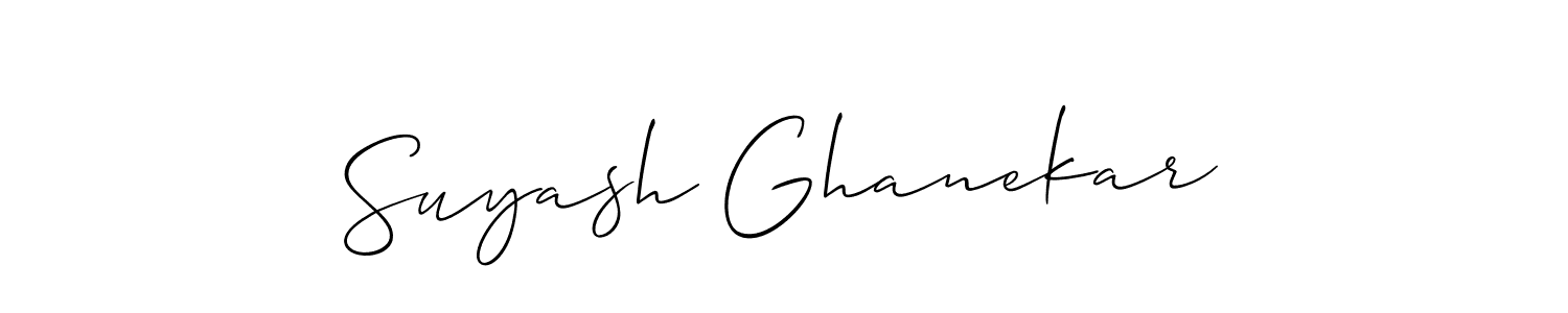 Create a beautiful signature design for name Suyash Ghanekar. With this signature (Allison_Script) fonts, you can make a handwritten signature for free. Suyash Ghanekar signature style 2 images and pictures png