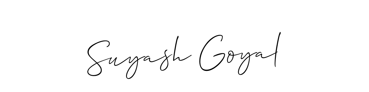 Design your own signature with our free online signature maker. With this signature software, you can create a handwritten (Allison_Script) signature for name Suyash Goyal. Suyash Goyal signature style 2 images and pictures png