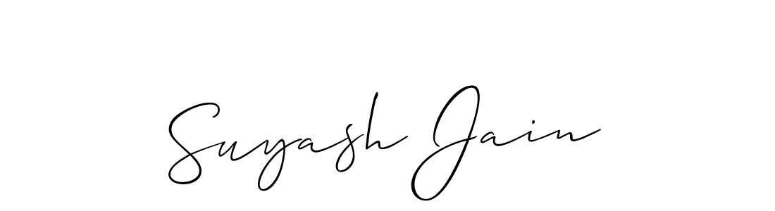 You should practise on your own different ways (Allison_Script) to write your name (Suyash Jain) in signature. don't let someone else do it for you. Suyash Jain signature style 2 images and pictures png