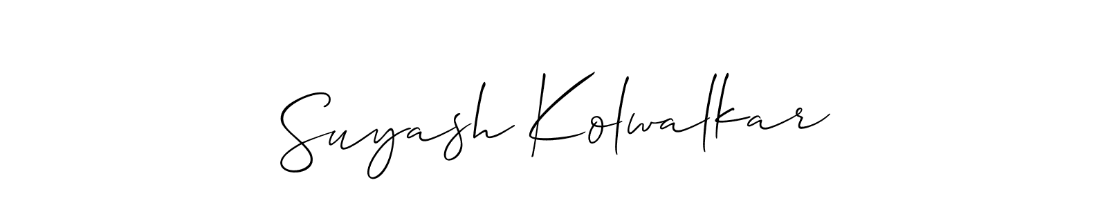 Also we have Suyash Kolwalkar name is the best signature style. Create professional handwritten signature collection using Allison_Script autograph style. Suyash Kolwalkar signature style 2 images and pictures png