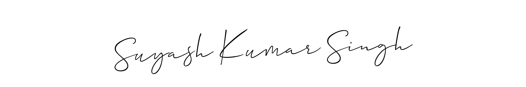 How to make Suyash Kumar Singh name signature. Use Allison_Script style for creating short signs online. This is the latest handwritten sign. Suyash Kumar Singh signature style 2 images and pictures png