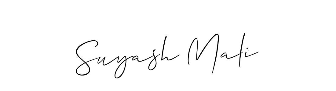 How to make Suyash Mali name signature. Use Allison_Script style for creating short signs online. This is the latest handwritten sign. Suyash Mali signature style 2 images and pictures png