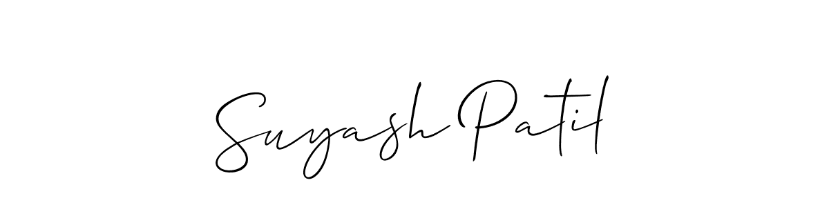 How to make Suyash Patil name signature. Use Allison_Script style for creating short signs online. This is the latest handwritten sign. Suyash Patil signature style 2 images and pictures png