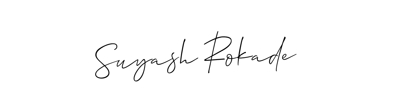 Make a beautiful signature design for name Suyash Rokade. With this signature (Allison_Script) style, you can create a handwritten signature for free. Suyash Rokade signature style 2 images and pictures png