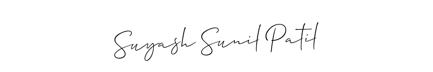 Suyash Sunil Patil stylish signature style. Best Handwritten Sign (Allison_Script) for my name. Handwritten Signature Collection Ideas for my name Suyash Sunil Patil. Suyash Sunil Patil signature style 2 images and pictures png