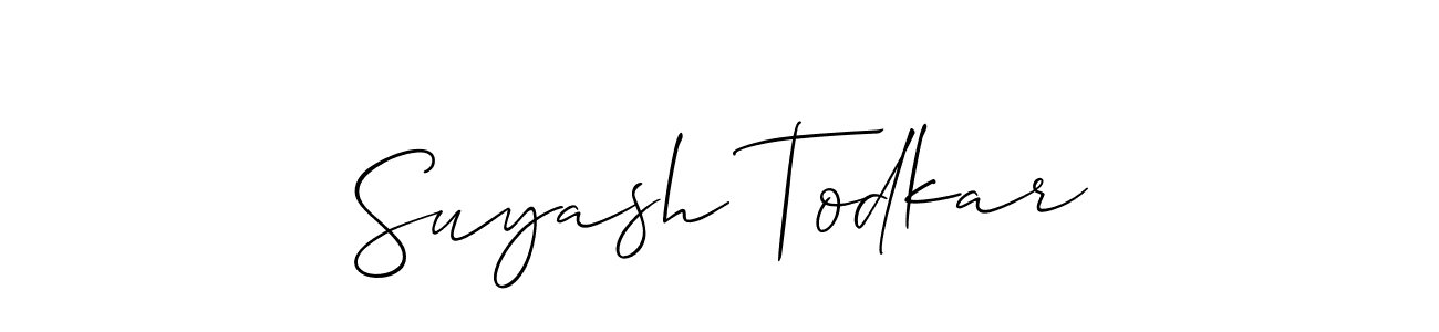 Suyash Todkar stylish signature style. Best Handwritten Sign (Allison_Script) for my name. Handwritten Signature Collection Ideas for my name Suyash Todkar. Suyash Todkar signature style 2 images and pictures png