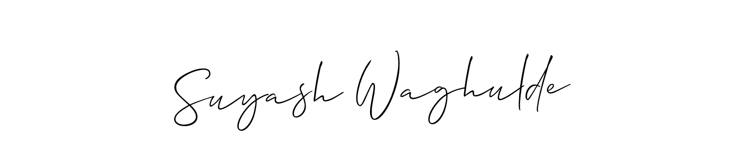 Also we have Suyash Waghulde name is the best signature style. Create professional handwritten signature collection using Allison_Script autograph style. Suyash Waghulde signature style 2 images and pictures png