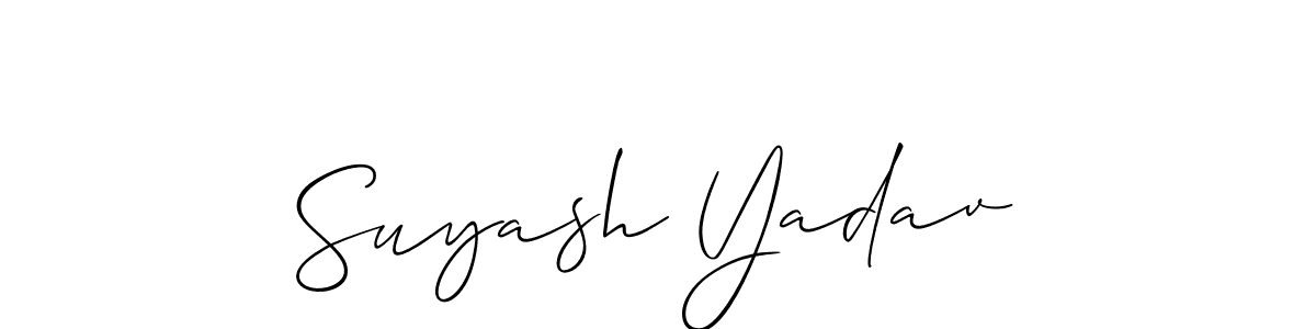 How to Draw Suyash Yadav signature style? Allison_Script is a latest design signature styles for name Suyash Yadav. Suyash Yadav signature style 2 images and pictures png