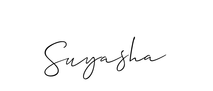 You should practise on your own different ways (Allison_Script) to write your name (Suyasha) in signature. don't let someone else do it for you. Suyasha signature style 2 images and pictures png