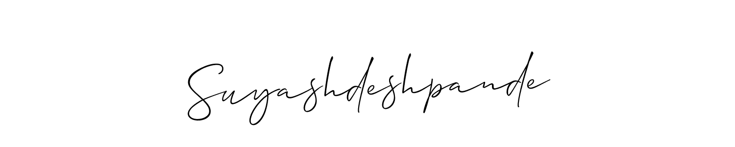 Allison_Script is a professional signature style that is perfect for those who want to add a touch of class to their signature. It is also a great choice for those who want to make their signature more unique. Get Suyashdeshpande name to fancy signature for free. Suyashdeshpande signature style 2 images and pictures png