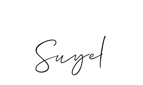 How to make Suyel name signature. Use Allison_Script style for creating short signs online. This is the latest handwritten sign. Suyel signature style 2 images and pictures png