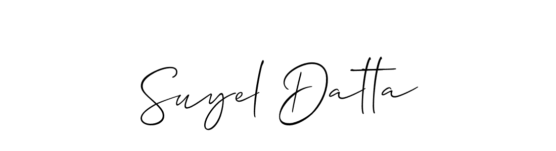 How to make Suyel Datta signature? Allison_Script is a professional autograph style. Create handwritten signature for Suyel Datta name. Suyel Datta signature style 2 images and pictures png