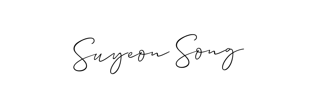 Design your own signature with our free online signature maker. With this signature software, you can create a handwritten (Allison_Script) signature for name Suyeon Song. Suyeon Song signature style 2 images and pictures png