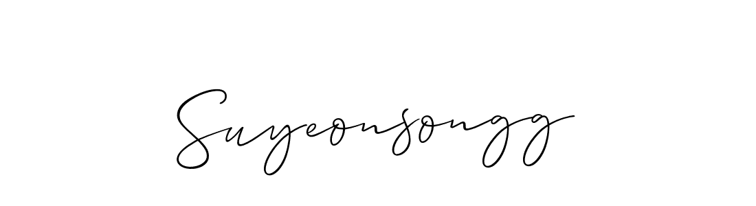 Allison_Script is a professional signature style that is perfect for those who want to add a touch of class to their signature. It is also a great choice for those who want to make their signature more unique. Get Suyeonsongg name to fancy signature for free. Suyeonsongg signature style 2 images and pictures png
