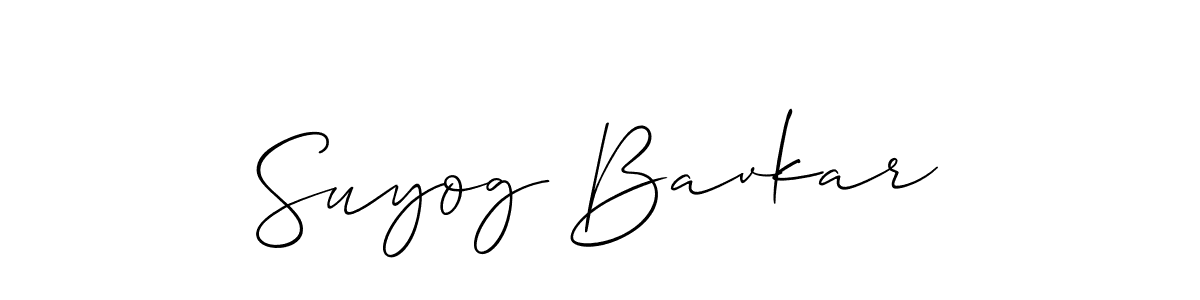 You should practise on your own different ways (Allison_Script) to write your name (Suyog Bavkar) in signature. don't let someone else do it for you. Suyog Bavkar signature style 2 images and pictures png