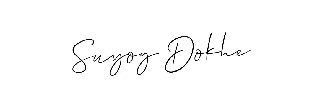 It looks lik you need a new signature style for name Suyog Dokhe. Design unique handwritten (Allison_Script) signature with our free signature maker in just a few clicks. Suyog Dokhe signature style 2 images and pictures png