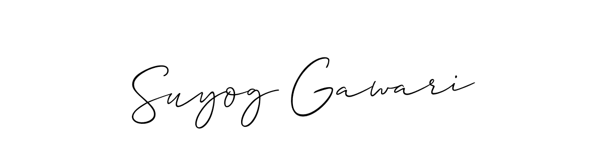 if you are searching for the best signature style for your name Suyog Gawari. so please give up your signature search. here we have designed multiple signature styles  using Allison_Script. Suyog Gawari signature style 2 images and pictures png
