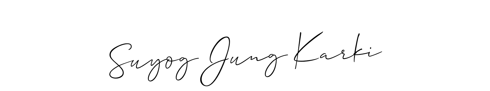 You should practise on your own different ways (Allison_Script) to write your name (Suyog Jung Karki) in signature. don't let someone else do it for you. Suyog Jung Karki signature style 2 images and pictures png