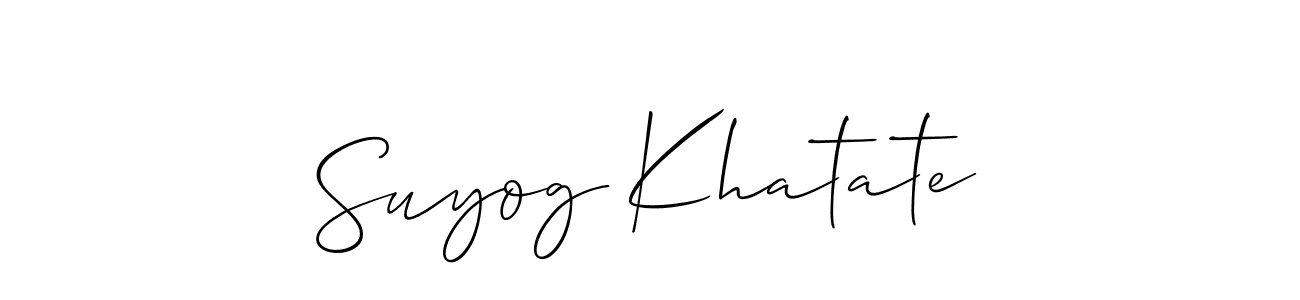 Design your own signature with our free online signature maker. With this signature software, you can create a handwritten (Allison_Script) signature for name Suyog Khatate. Suyog Khatate signature style 2 images and pictures png