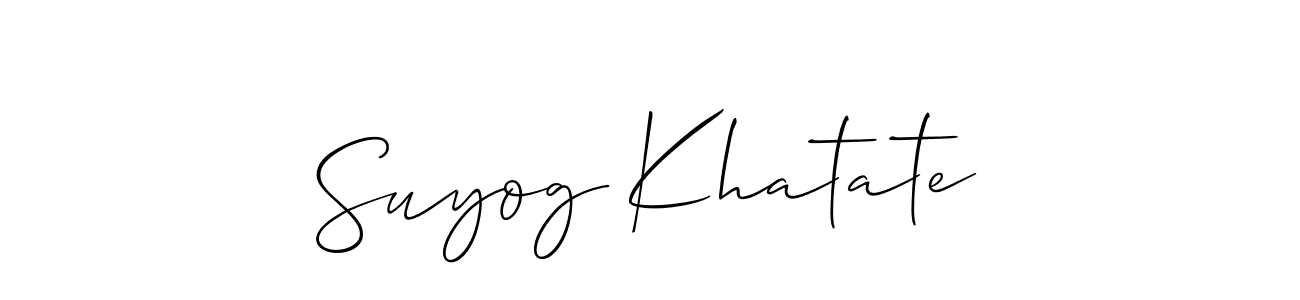 You should practise on your own different ways (Allison_Script) to write your name (Suyog Khatate) in signature. don't let someone else do it for you. Suyog Khatate signature style 2 images and pictures png