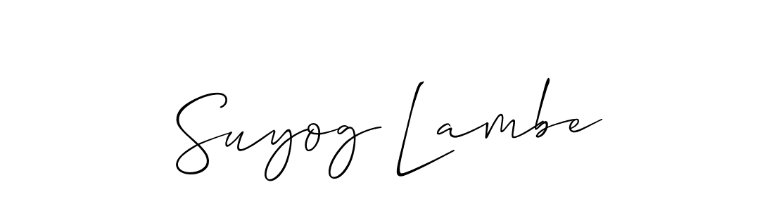 Also we have Suyog Lambe name is the best signature style. Create professional handwritten signature collection using Allison_Script autograph style. Suyog Lambe signature style 2 images and pictures png
