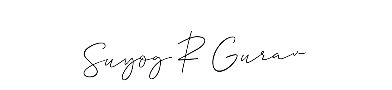 Use a signature maker to create a handwritten signature online. With this signature software, you can design (Allison_Script) your own signature for name Suyog R Gurav. Suyog R Gurav signature style 2 images and pictures png