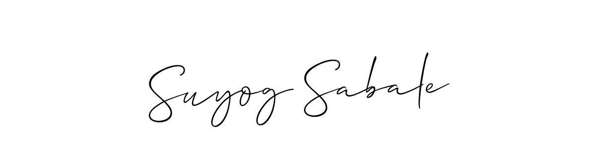Use a signature maker to create a handwritten signature online. With this signature software, you can design (Allison_Script) your own signature for name Suyog Sabale. Suyog Sabale signature style 2 images and pictures png