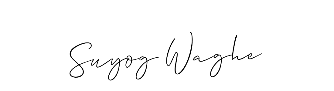 Make a beautiful signature design for name Suyog Waghe. With this signature (Allison_Script) style, you can create a handwritten signature for free. Suyog Waghe signature style 2 images and pictures png