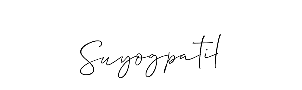 How to make Suyogpatil name signature. Use Allison_Script style for creating short signs online. This is the latest handwritten sign. Suyogpatil signature style 2 images and pictures png