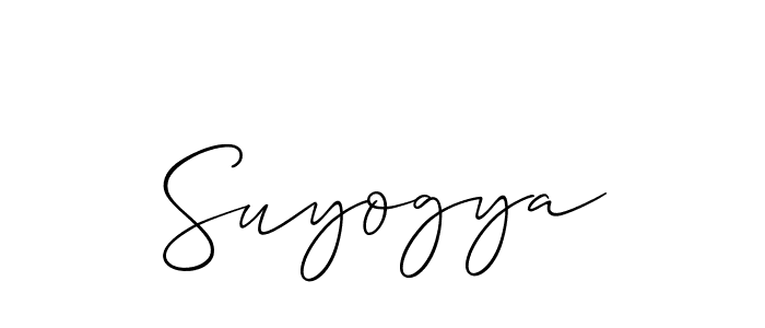 The best way (Allison_Script) to make a short signature is to pick only two or three words in your name. The name Suyogya include a total of six letters. For converting this name. Suyogya signature style 2 images and pictures png