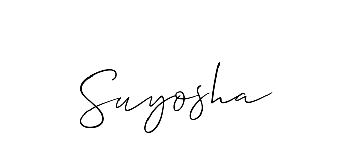 It looks lik you need a new signature style for name Suyosha. Design unique handwritten (Allison_Script) signature with our free signature maker in just a few clicks. Suyosha signature style 2 images and pictures png