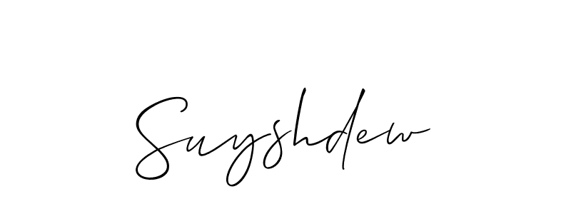 The best way (Allison_Script) to make a short signature is to pick only two or three words in your name. The name Suyshdew include a total of six letters. For converting this name. Suyshdew signature style 2 images and pictures png